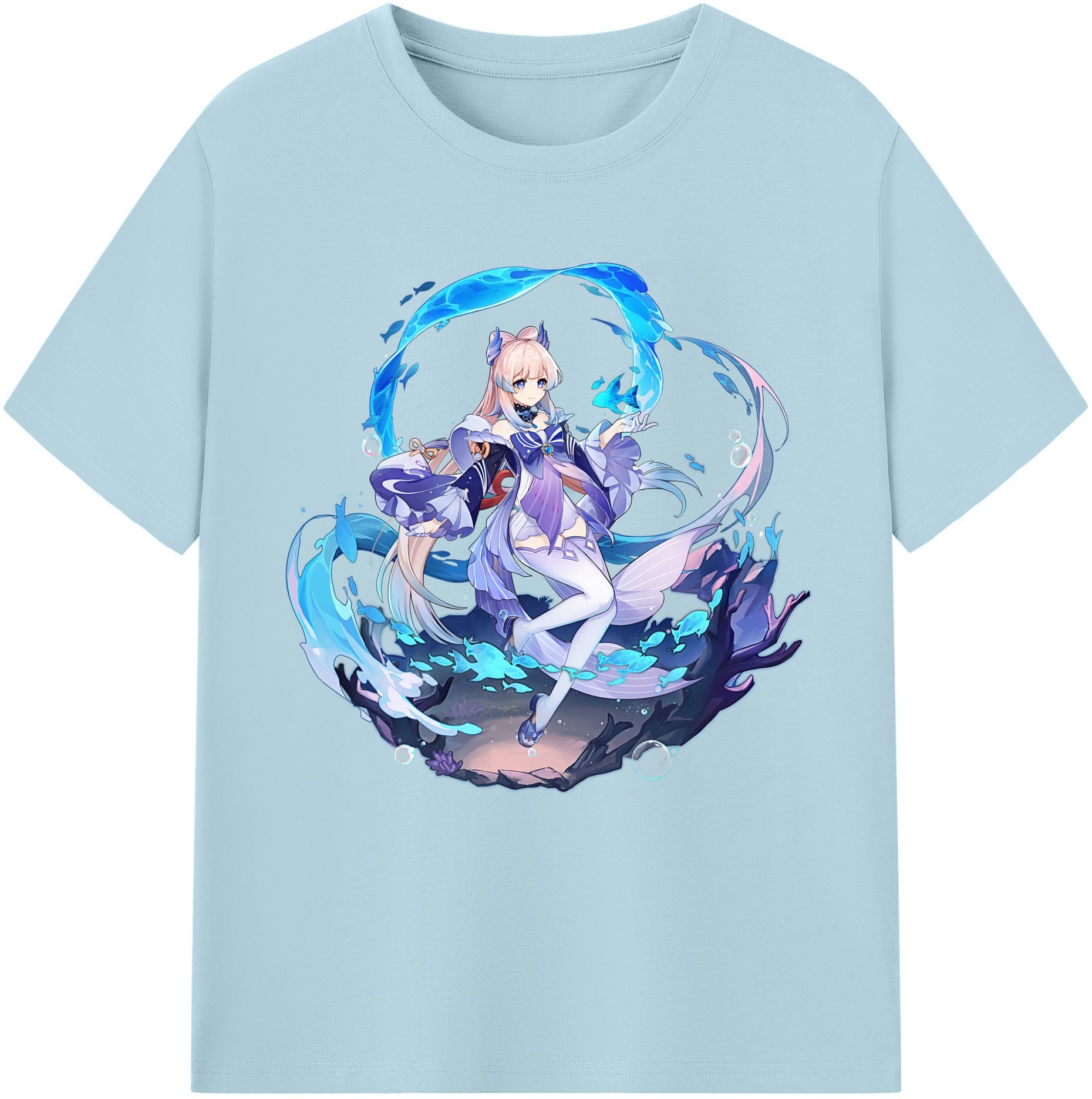 げんし神 珊瑚宮心海 サンゴノミヤ・ココミ genshin Sangonomiya Kokomi 綿100％半袖Tシャツ（フロントプリント）